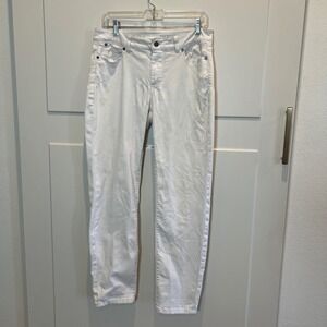 Talbots Signature Ankle Jeans Womens Size 8 White‎ Cotton Blend Casual